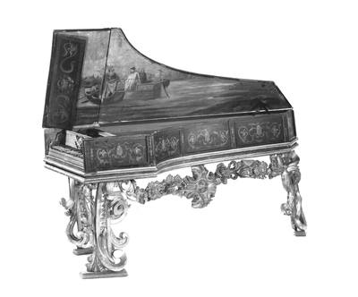 De Quoco Single Manual Harpsichord (1694) — Harpsichord, photograph from Smithsonian