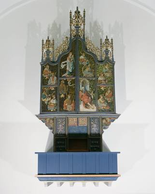 Organ from the Dutch Reformed Church at Scheemda with depiction of Jesse Tree (c. 1526) — Pipe organ, photograph from Rijksmuseum