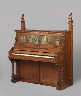 Music cabinet and piano with a relic of St Cecilia (1858 - 1859) — Piano, photograph from Rijksmuseum