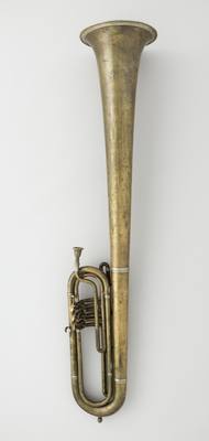 Over-the-Shoulder bass saxhorn in E-flat (ca. 1870) — Saxhorn, photograph from The Met