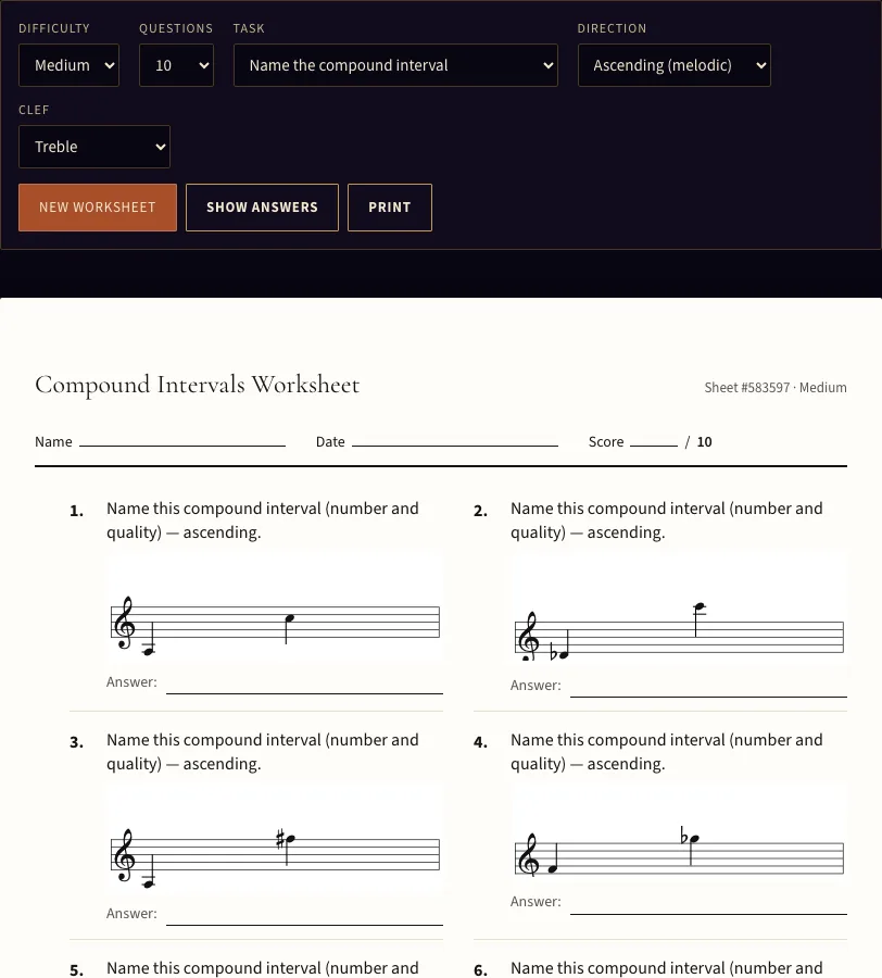 Compound intervals example