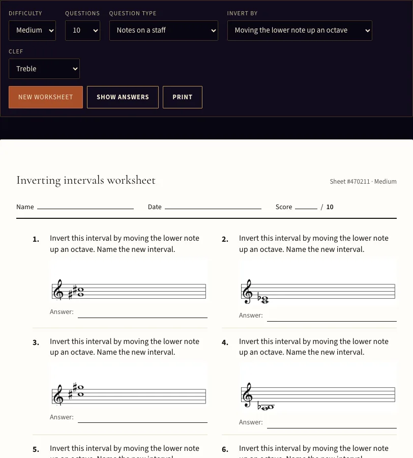 Inverting intervals example