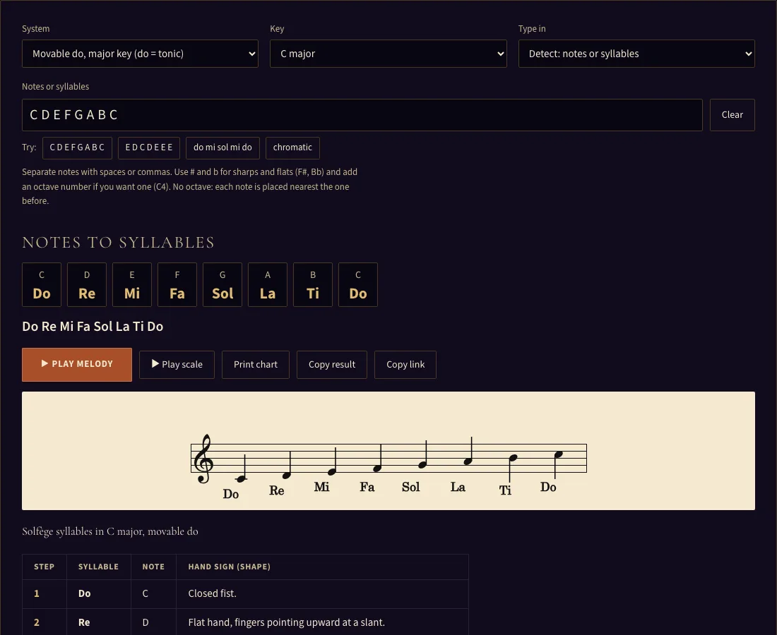 Solfege example